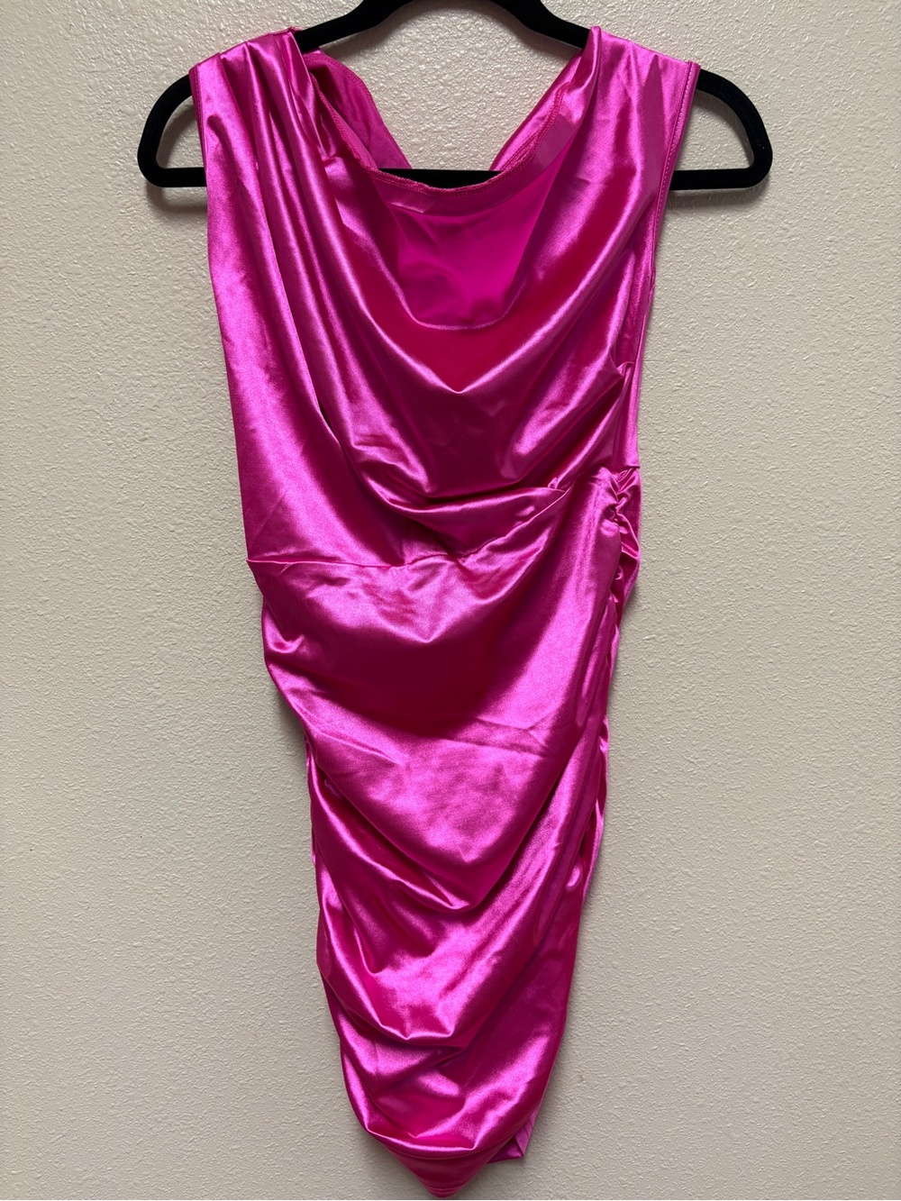 SHEIN Hot Pink Satin Bodycon Dress